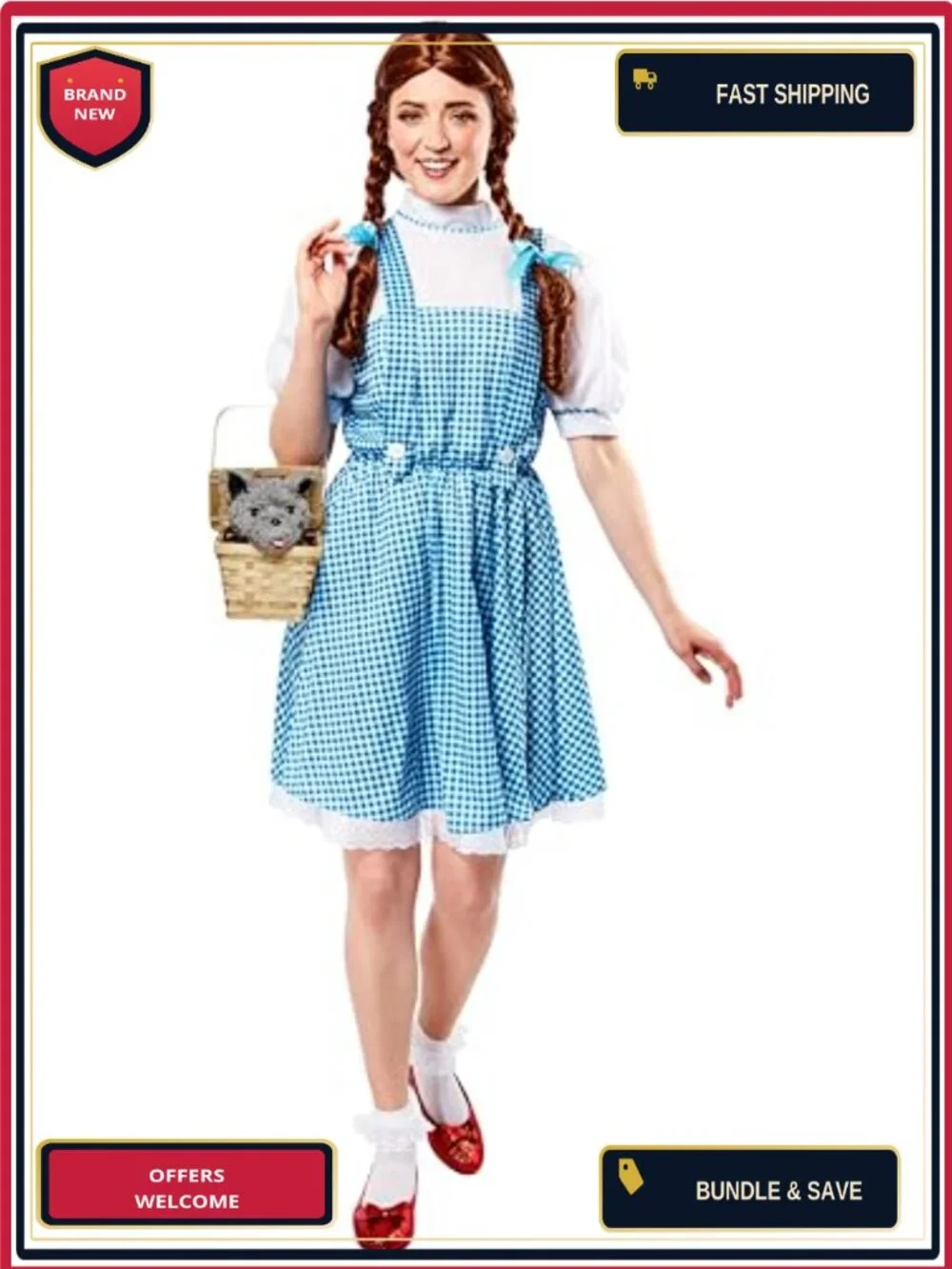Wizard of Oz Toto in Basket Costume Accessory for Kids Adults